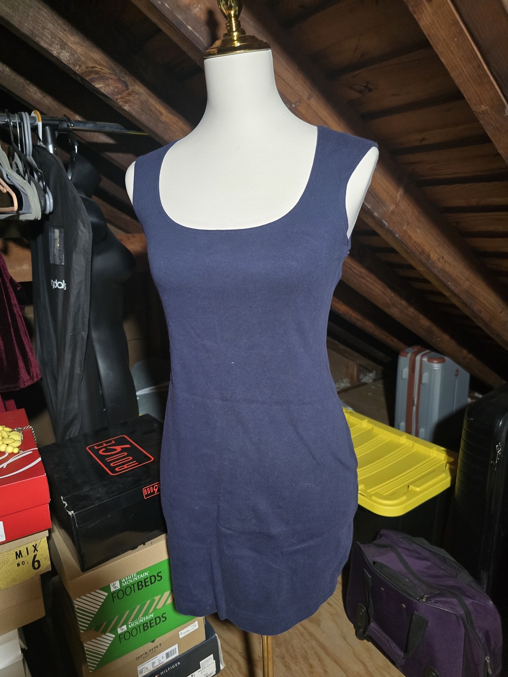 Source Unknown Navy Sleeveless Mini Dress